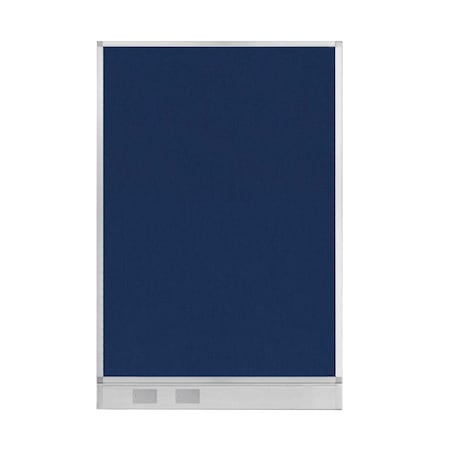 Versare Hush Panel Configurable Cubicle Partition 4' x 6' Navy Blue Fabric w/ Cable Channel 1855603